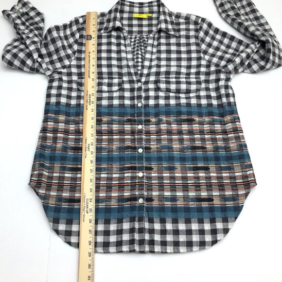 Roller Rabbit Women's Plaid Flannel Shirt Button Front Long Sleeves Large - Picture 6 of 8